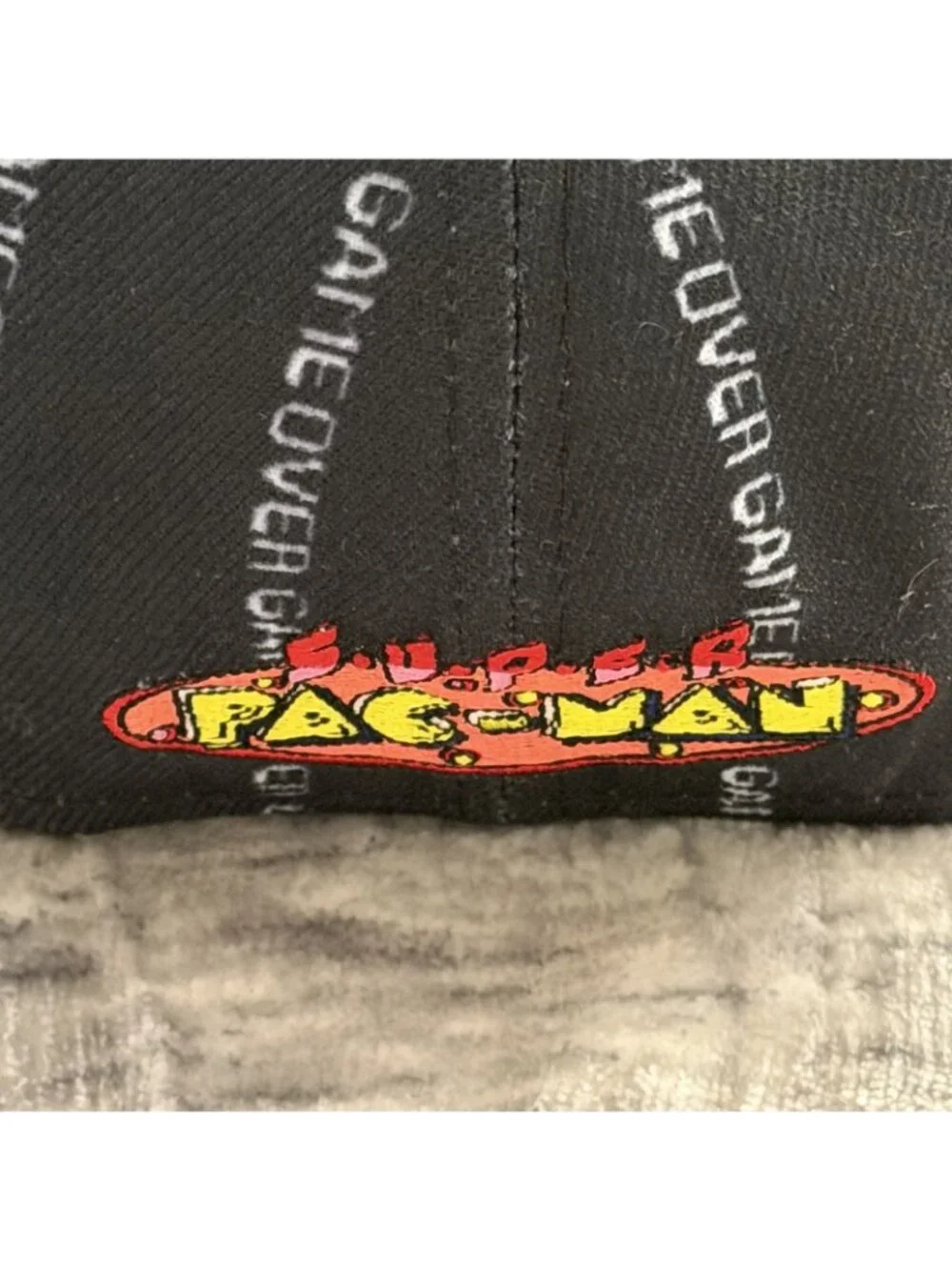 Headgear Classics Pac-Man Money Bag Fitted Hat 7 1/8 Black Blue Red HGC Fitted